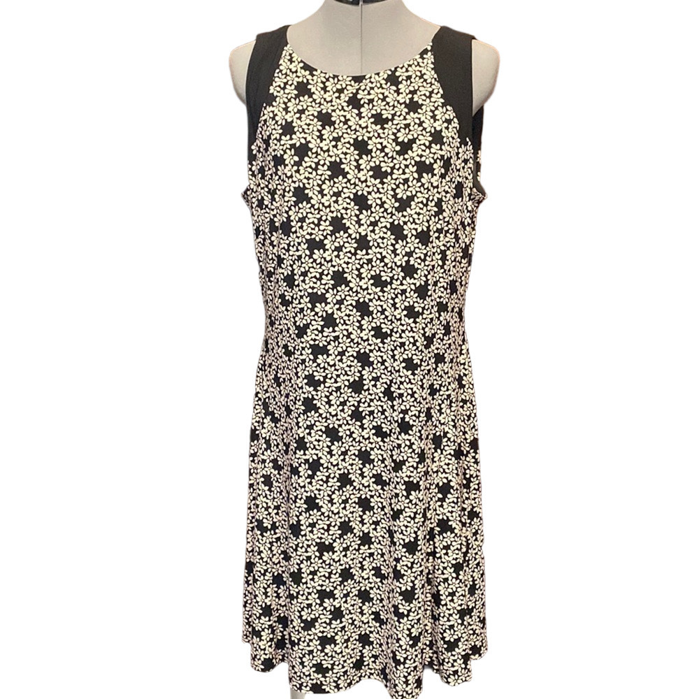 Ralph Lauren Sleeveless Black and White Floral Dress